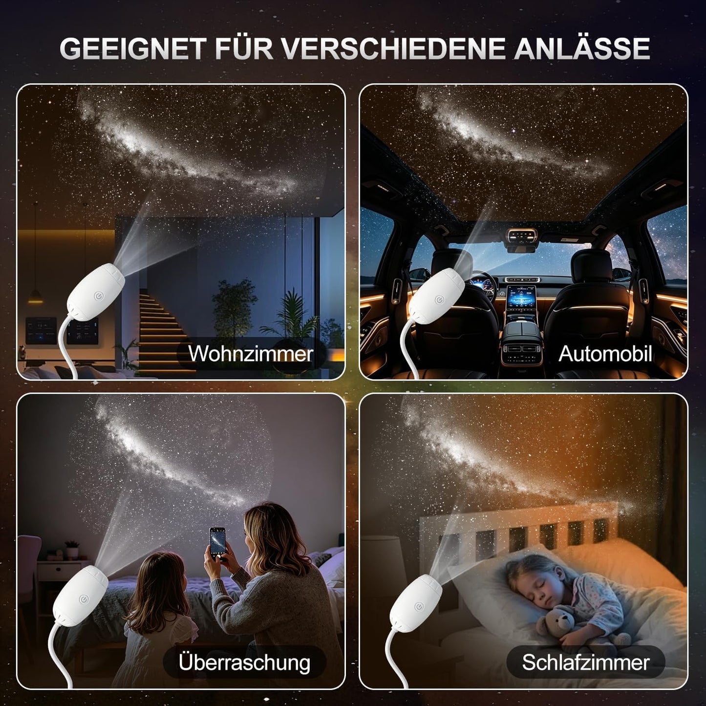360° Adjustable Starry Sky Projector | جهاز عرض السماء المرصعة بالنجوم القابل للتعديل بزاوية 360